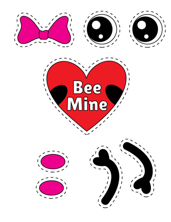 Valentine's Bee | Paper Plate Valentine Craft Template - Image 2