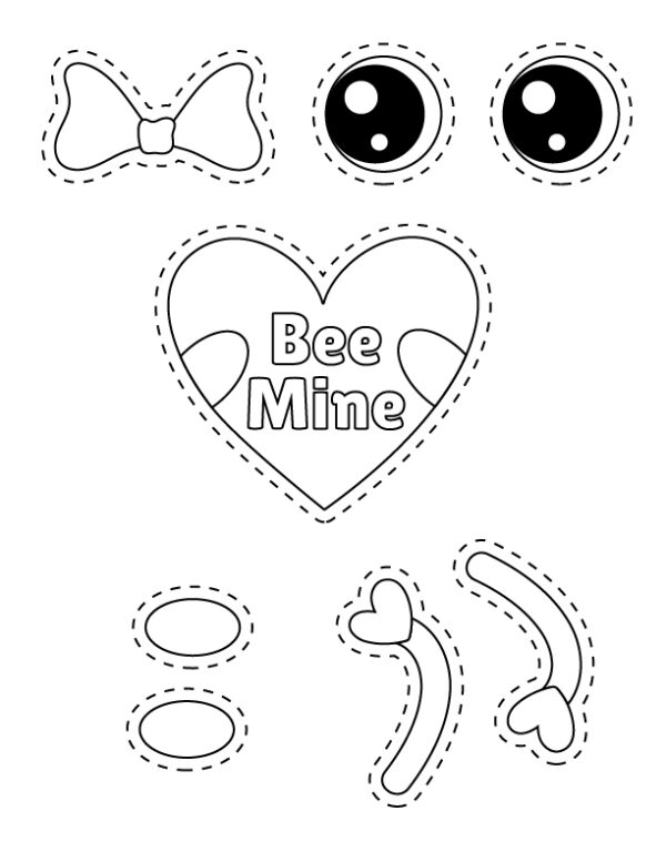 Valentine's Bee | Paper Plate Valentine Craft Template - Image 4