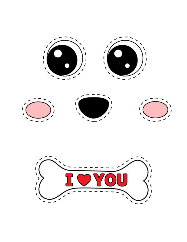 Valentine's Day Dog Craft Template - Image 3