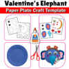 Valentine’s Day Elephant | Paper Plate Valentine Craft Template