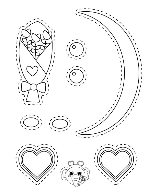 Valentine’s Day Elephant | Paper Plate Valentine Craft Template - Image 5