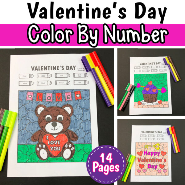 Valentine's Day Color By Number