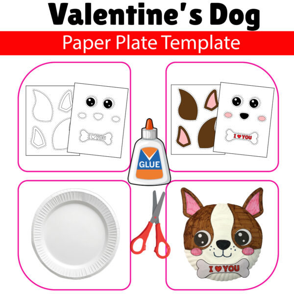 Valentine's Day Dog Craft Template