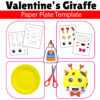 Valentine's Day Giraffe - Paper Plate Craft Template